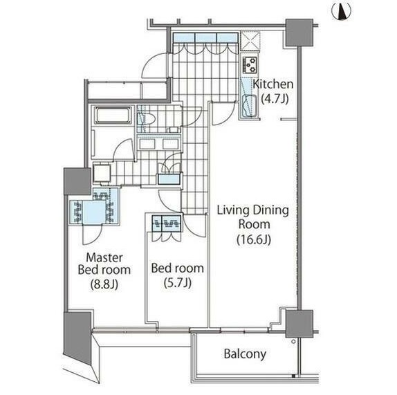 コンフォリア新宿イーストサイドタワー1414号室の図面