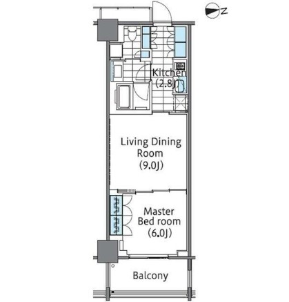コンフォリア新宿イーストサイドタワー1722号室の図面