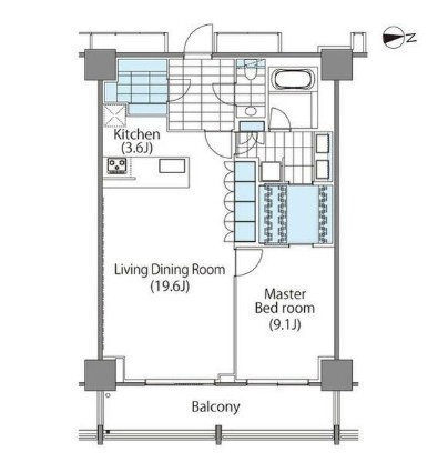 コンフォリア新宿イーストサイドタワー2818号室の図面