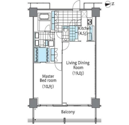 コンフォリア新宿イーストサイドタワー2916号室の図面