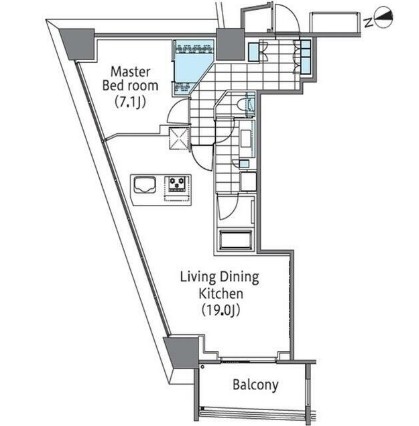 コンフォリア新宿イーストサイドタワー301号室の図面
