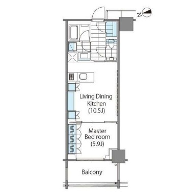 コンフォリア新宿イーストサイドタワー304号室の図面