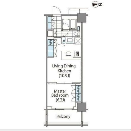 コンフォリア新宿イーストサイドタワー423号室の図面