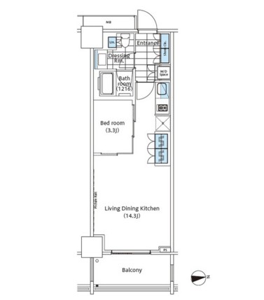 コンフォリア新宿イーストサイドタワー524号室の図面