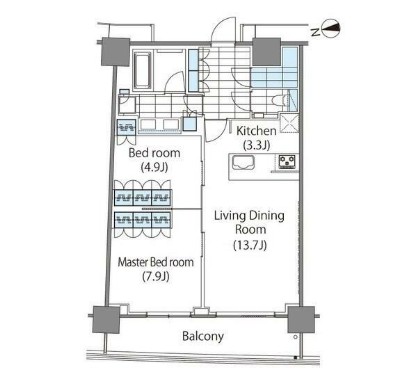 コンフォリア新宿イーストサイドタワー611号室の図面