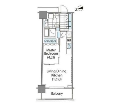 コンフォリア新宿イーストサイドタワー809号室の図面