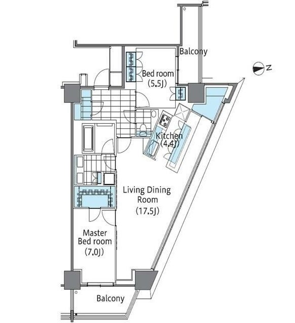 コンフォリア新宿イーストサイドタワー828号室の図面