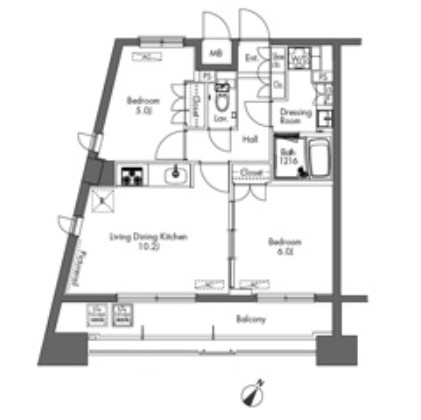 プラウドフラット三軒茶屋1003号室の図面
