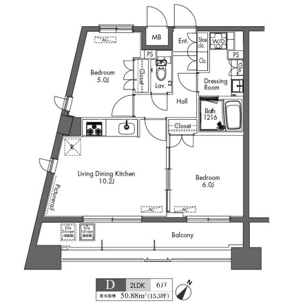 プラウドフラット三軒茶屋1103号室の図面