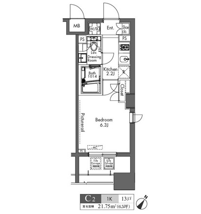 プラウドフラット三軒茶屋1501号室の図面