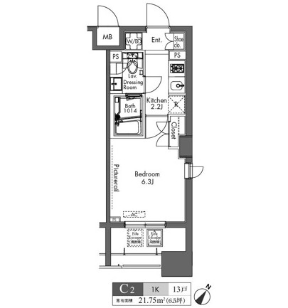プラウドフラット三軒茶屋901号室の図面