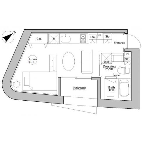 プラウドフラット新宿御苑202号室の図面