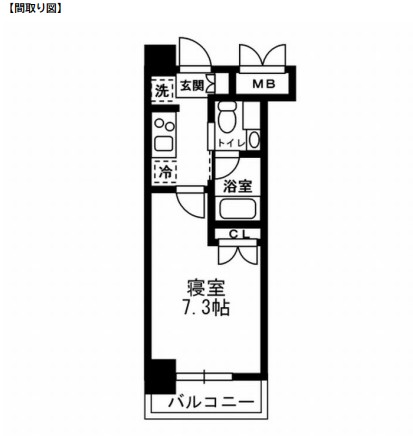 レジディア月島Ⅲ203号室の図面