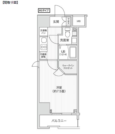 レジディア笹塚Ⅱ1101号室の図面