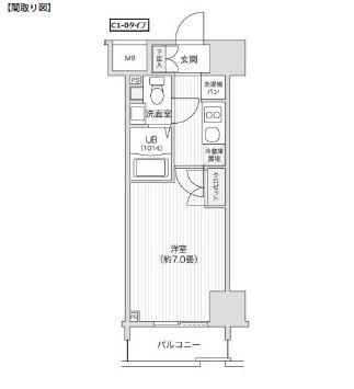 レジディア笹塚Ⅱ1202号室の図面