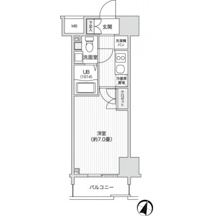レジディア笹塚Ⅱ602号室の図面