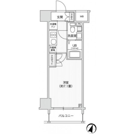 レジディア笹塚Ⅱ707号室の図面