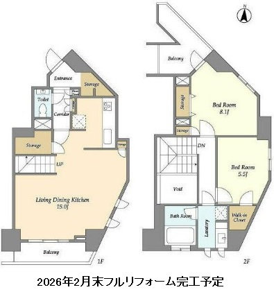 ドゥーエ西麻布Ⅰ・ⅡⅠ-1402号室の図面