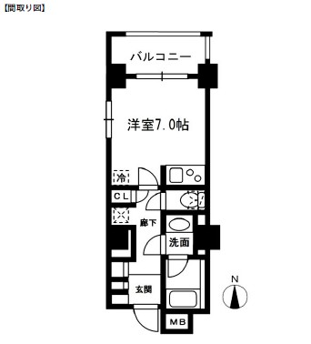 レジディア中落合Ｂ201号室の図面