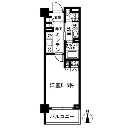 レジディア中落合C507号室の図面