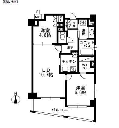 レジディア中落合Ａ604号室の図面