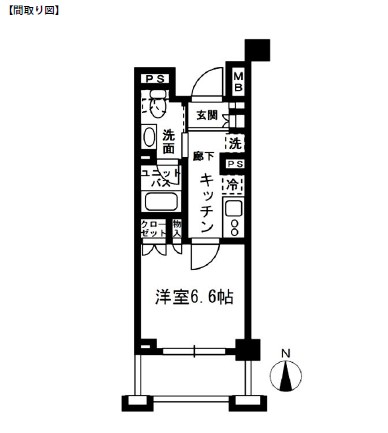 レジディア中落合Ｃ605号室の図面
