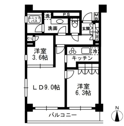 レジディア中落合Ｃ703号室の図面