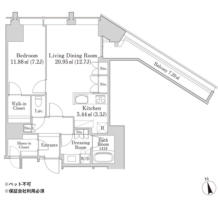 ラ・トゥール飯田橋701号室の図面