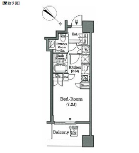 ホライズンプレイス赤坂506号室の図面