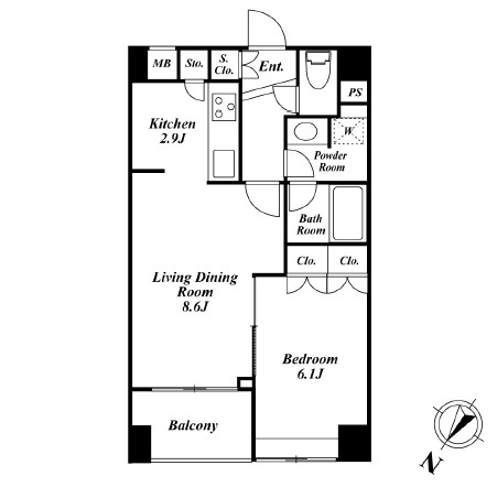 スペーシア三軒茶屋弐番館418号室の図面
