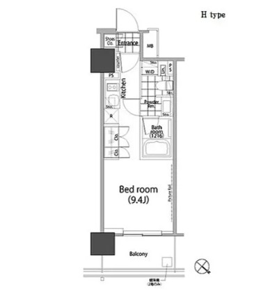 パークハビオ赤坂タワー1205号室の図面