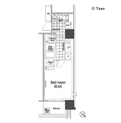 パークハビオ赤坂タワー1406号室の図面