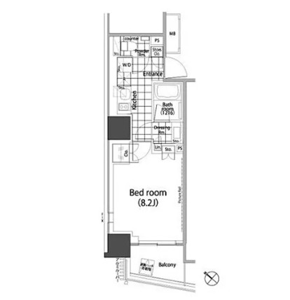 パークハビオ赤坂タワー1407号室の図面
