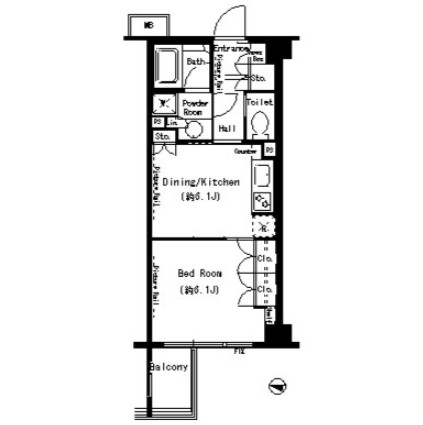 パークアクシス目黒本町303号室の図面
