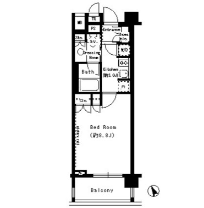 パークアクシス学芸大学502号室の図面