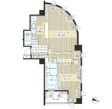 パークアクシス恵比寿207号室の図面