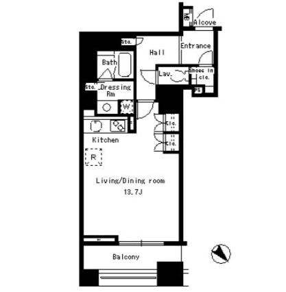 パークアクシス日本橋ステージ512号室の図面