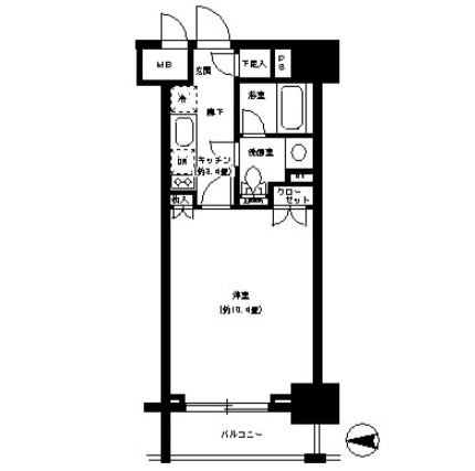 パークキューブ神田604号室の図面