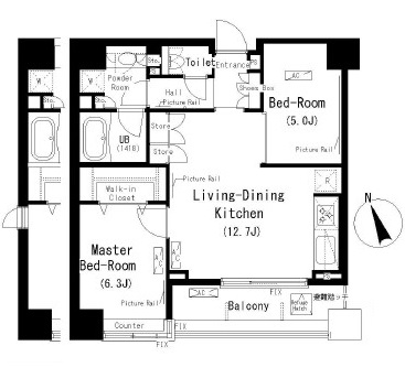 パークキューブ代々木富ヶ谷704号室の図面