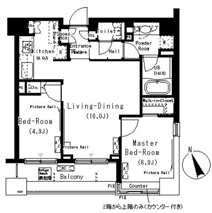 パークキューブ代々木富ヶ谷803号室の図面