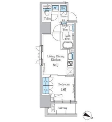 パークアクシス小伝馬町701号室の図面