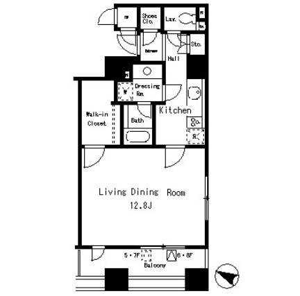 パークアクシス麻布仙台坂805号室の図面