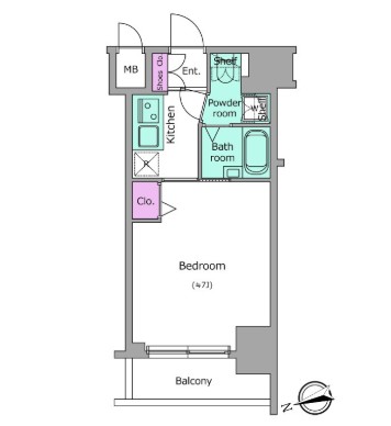 レジディア銀座東203号室の図面