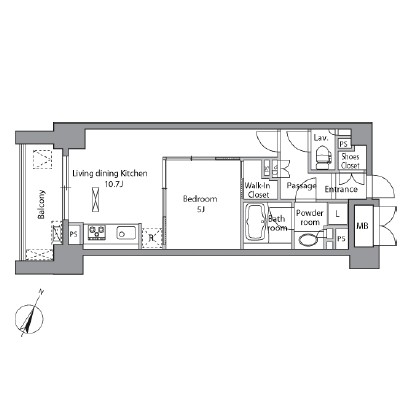 レジディア水道橋1404号室の図面