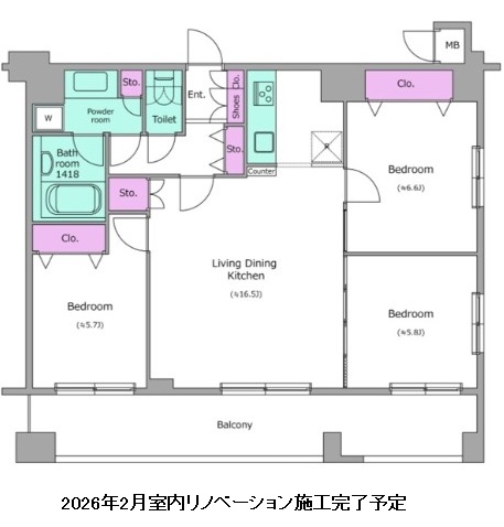 レジディア築地1001号室の図面