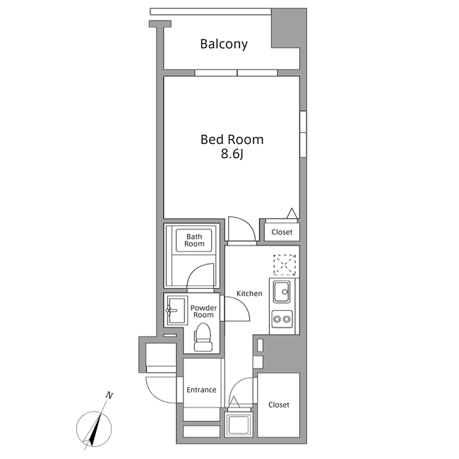 レジディア築地605号室の図面