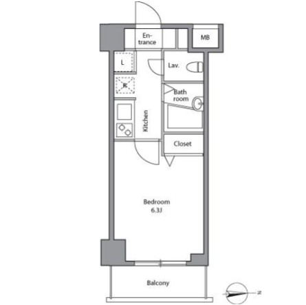 レジディア上落合1-110号室の図面