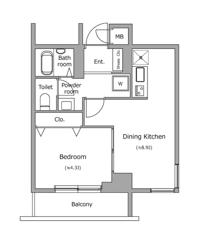 レジディア新宿イースト401号室の図面