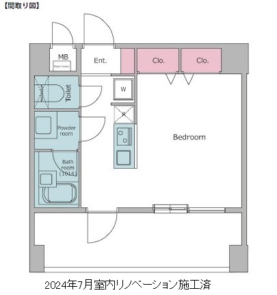 レジディア新宿イースト802号室の図面