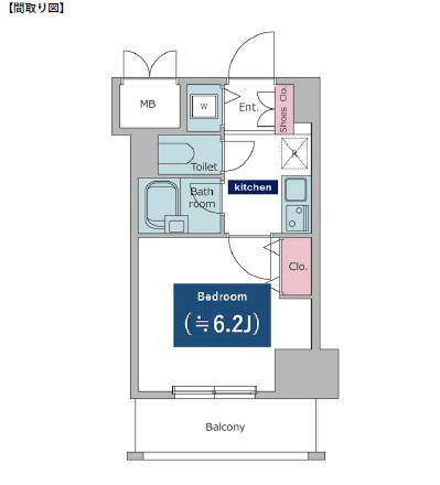 レジディア東品川909号室の図面